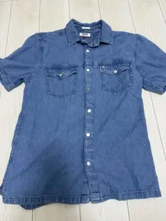 美品　TOMMY JEANS 半袖デニムシャツ　Mサイズ