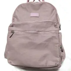 シンプルなパープルピンクバックパック 多収納ポケット付きリュック