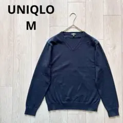 ユニクロ UNIQLO ネイビー 紺 Vネックセーター M