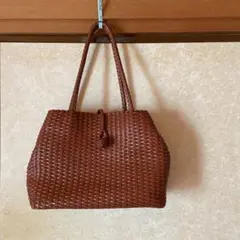 手編み牛革かごバッグ