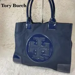 【美品】トリーバーチ トートバッグ エラ ゴールド ロゴ 裏地総柄 A4可