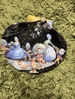 貝殻型アート作品 絵画付き