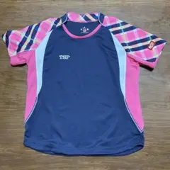 TSP 卓球ウェア ネイビー ピンク チェック