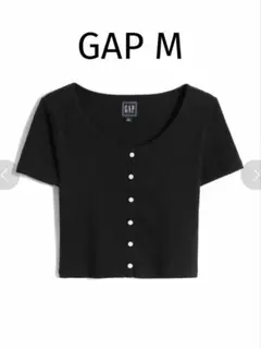 GAP リブクロップド半袖トップス　黒　M