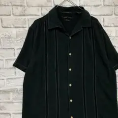 半袖シルクシャツ！アロハ　ブラックM 16