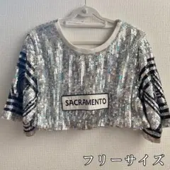 レディース スパンコールトップス フリーサイズ