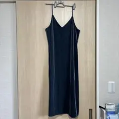UNIQLO ベロア　ワンピース　青　Mサイズ
