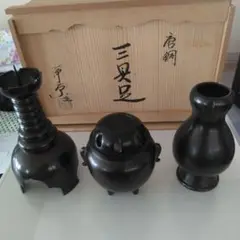 煎茶道具　釜師　金森浄栄造　斑紫銅蓋　芋頭鉄瓶　共箱　D　R4903B 煎茶道具 釜師 金森浄栄造 斑紫銅蓋 芋頭鉄瓶 共箱 D R4903B