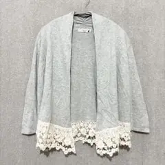 美品✦earth music&ecology レースカーディガン F グレー