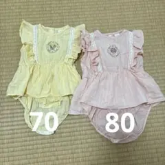 Cottoli ロンパース2着セット(70サイズ・80サイズ)