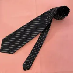 MITSUKOSHI ネイビーとイエローのストライプネクタイ
