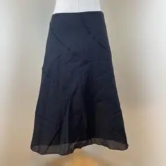 黒 ストライプデザイン スカートサイズM