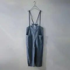 magali マガリ コットンリネン サロペット パンツ デニムブルー