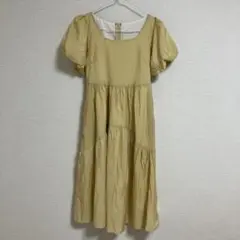 タグ付き　dream garden ロングワンピース　L イエロー　バルーン袖