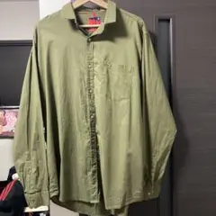 69RAW 長袖リネンシャツ 3XL カーキ ビッグサイズ アウトドア