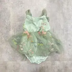 ミントグリーン刺繍チュールドレス