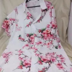 花柄 　半袖シャツ 　桜　未使用　Lサイズ