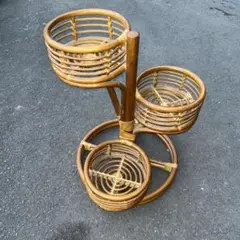 昭和レトロ レア希少 藤家具 フラワースタンド レトロポップ