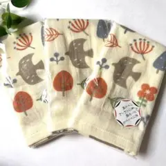 新品 ガーゼタオル　3枚セット　植物　サイズ34cm×80cm