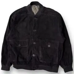 C&A CANDA ゴートスエード レザージャケット 黒 46 レトロ 古着