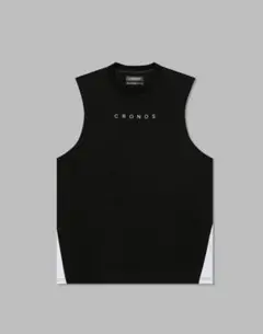 CRONOS ブラック ノースリーブタンクトップ Ｌ