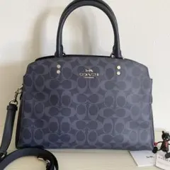 5 定価8.8万円 新品 COACH 2way ショルダーバッグ デニム ブルー