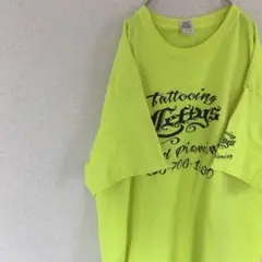 USA購入 tatoo オーバーサイズ Tシャツ蛍光イエロー