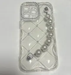 iPhone14ProMAX用クリアケース パール付き