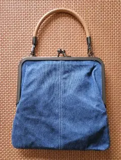 デニム がま口バッグ、新品、未使用