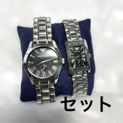 エンポリオアルマーニ アナログ時計 ブラック　おそろい　ペア　メンズ　レディース