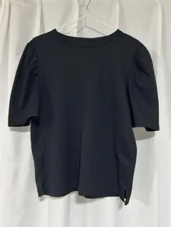 GU ブラック リブ編み 半袖シャツ XL