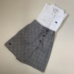 SACCO ポロシャツとチェック柄キュロットスカートセット　120