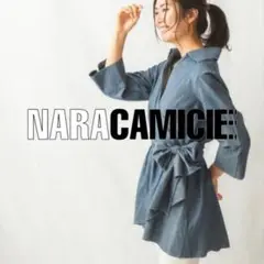 【極美品25300円】ナラカミーチェ♦️ロングカシュクール六分袖ブラウス