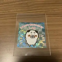 【美品】ナガノマーケット　ノベルティ　ステッカー　パグ　誕生日