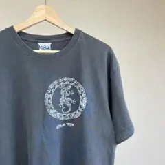 USED USA古着 黒 プリントTシャツ トカゲ フェード vintage