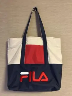 FILA トートバッグ ベージュ/ネイビー