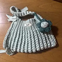 Tsupi 編み込みエコバッグ ライトグリーン