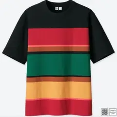 ユニクロ　U　マルチボーダーTシャツ　L
