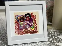 カラフルな抽象画 artist naoki ハガキサイズパネル入り