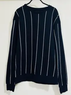 ザラ ZARA ストライプ　ネイビー　スウェット トレーナー メンズ　M
