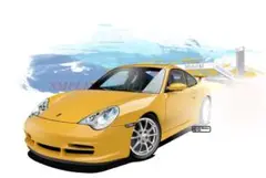 【額入り2Lイラスト】PORSCHE 911 996 GT3 2003