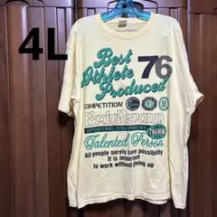 ビッグサイズ　メンズ　ロゴ　Tシャツ 4L イエロー　綿