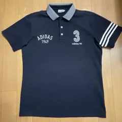 adidas ポロシャツ 黒ブラック　アディダス メンズL