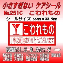 サンキューシール №251C こわれもの　ケアシール