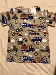 H&M 男の子Tシャツ　はたらくくるま120/130 ベージュ