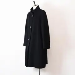 アクアスキュータム レディース ダブルフェイス ロング コート チェスター 黒