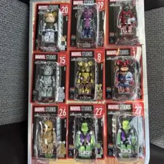 ハッピーくじ　ベアブリック　MARVEL BE@RBRICK 9点