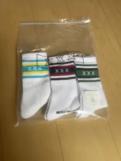 GOD SELECTION XXX ソックス GOD SELECTION XXX - GX-A24-SO-03 SOCKS (3PIECE 1PACK) WHITE