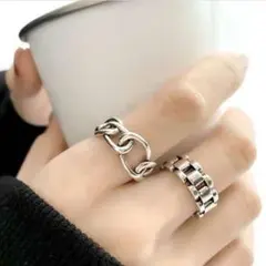 大人気☆ 2個セット 指輪 カップルシルバー 韓国 秋物 クロス ペアリング