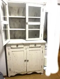 ビンテージスタイル食器棚 ホワイト